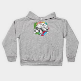 Rainbow Bull tortoise Kids Hoodie